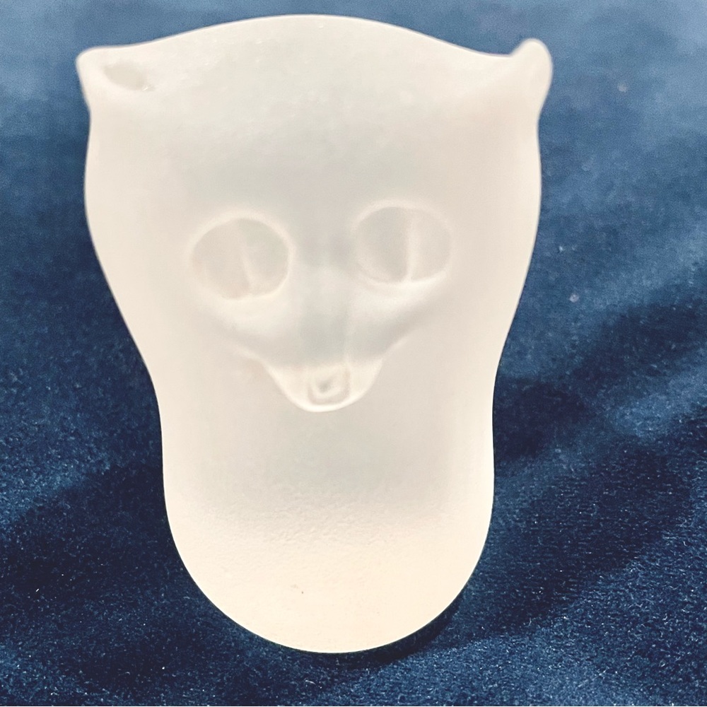 Strauss glass Owl frosted paperweight/figurine vintage 2 3/4" tall